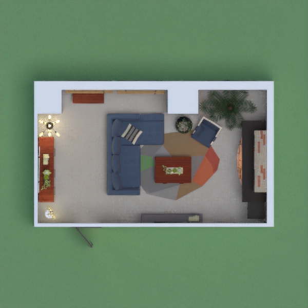 Living room with fireplace